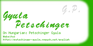 gyula petschinger business card